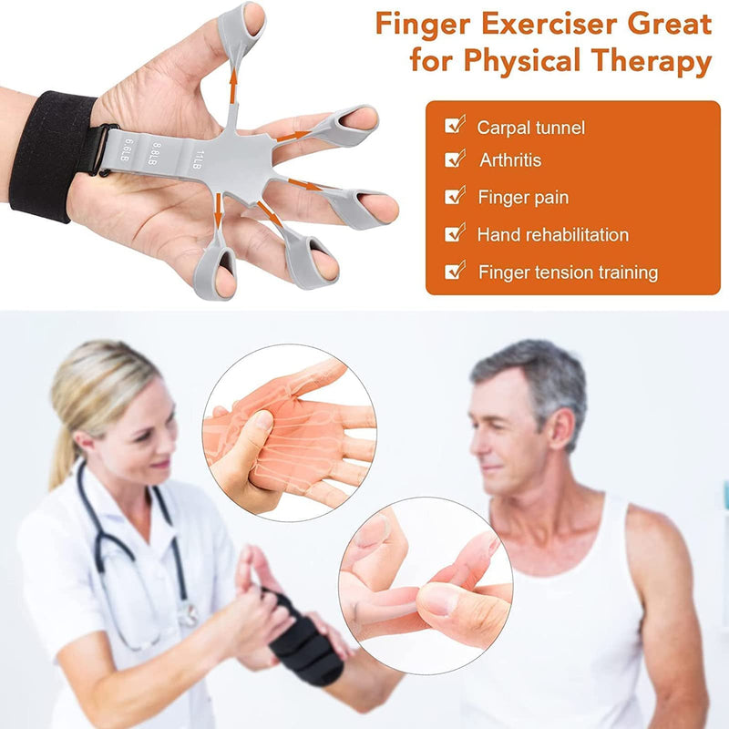 Exclusive Metal-Hook Grip Strength Trainer - 2PCS Upgraded Hand Grip Strengthener n Hand Exerciser Forearm Strengthener, Hand Gripper, Finger Strengthener w/ 6 Resistance Levels, Gripster - BeesActive Australia