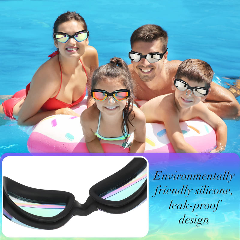 6 Pack Swim Goggles Anti Fog Swimming Goggles No Leaking Full Protection Pool Goggles Swimming Glasses Water Goggles with 6 Ear Plugs Nose Clip for Adult Men Women Youth - BeesActive Australia