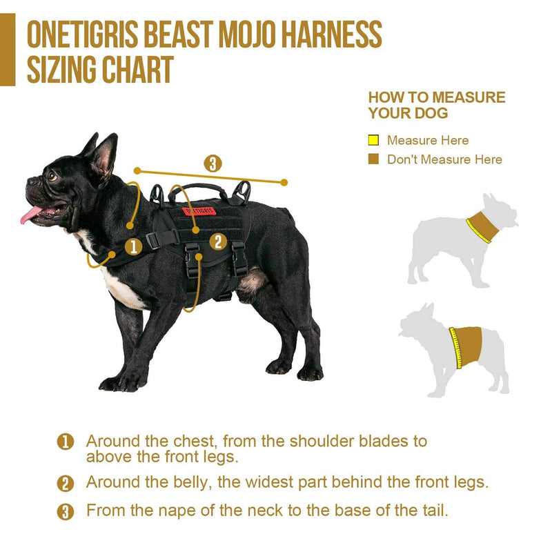 OneTigris Tactical Dog Harness,Puppy Harness with Handle, Military Vest for Small Dogs Outdoor Easy Control Training Walking Black - BeesActive Australia