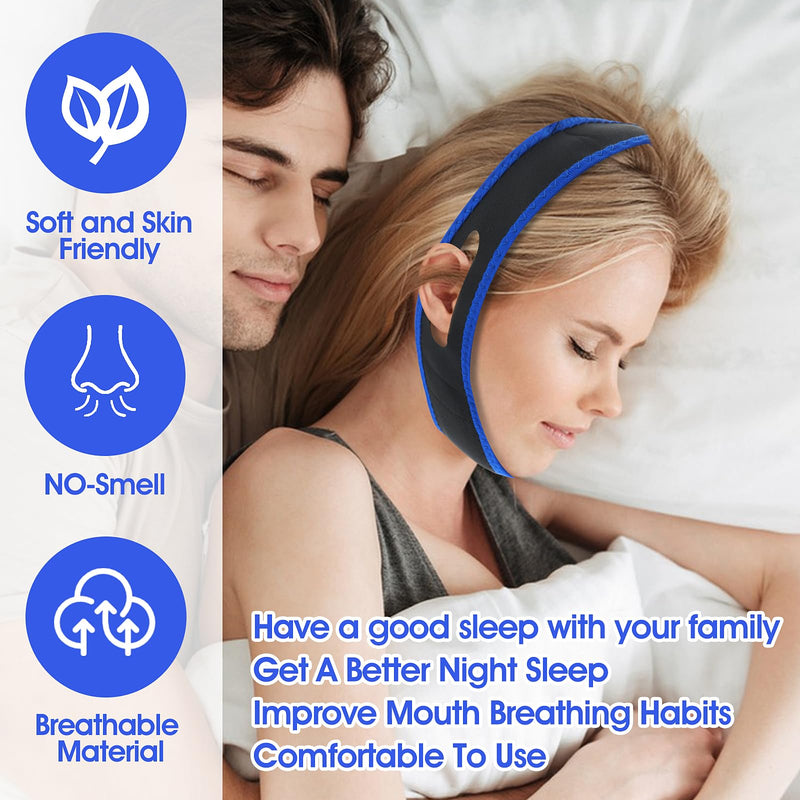 Anti Snoring Chin Strap, Adjustable Chin Strap for Snoring, Breathable Snore Stopper Effective Snoring Solution for Men Women - BeesActive Australia