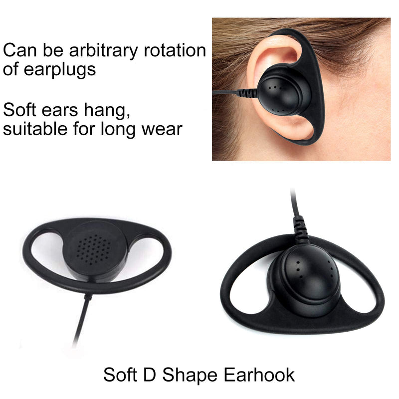 [AUSTRALIA] - Retevis 2 Way Radio Earpiece with Mic 2 Pin D-Type Walkie Talkie Earpiece for Baofeng 888S UV-5R UV-82 Retevis H-777 RT21 RT22 Two Way Radios (1 Pack) 