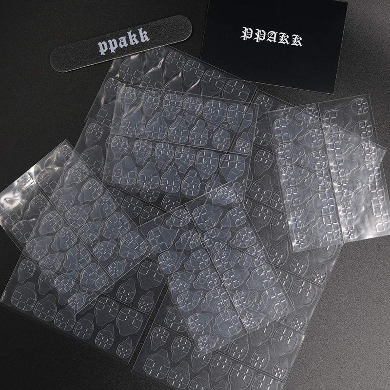 PPAKK 10 Sheets (240pcs) Double-Sided Nail Adhesive Stickers Breathable Transparent Bendable Fake Nail Glue Fake Nail Tips for Women and Girls - BeesActive Australia
