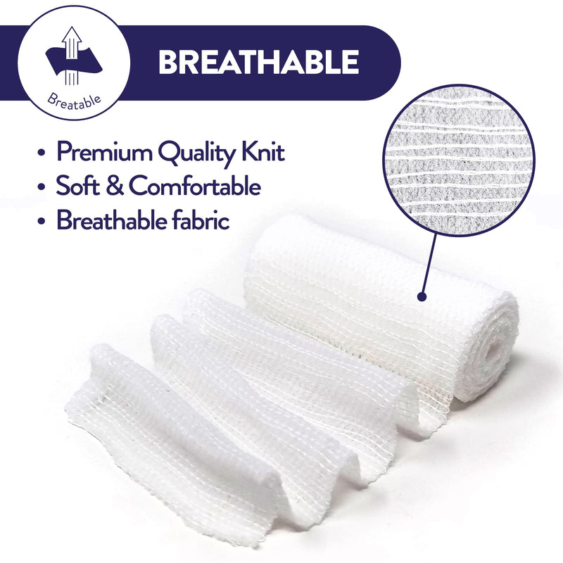 JFA Medical Conforming Bandage, Gauze Bandage Roll 7.5cm x 4m - Pack of 12 7.5cm x 4m (12 count) - BeesActive Australia
