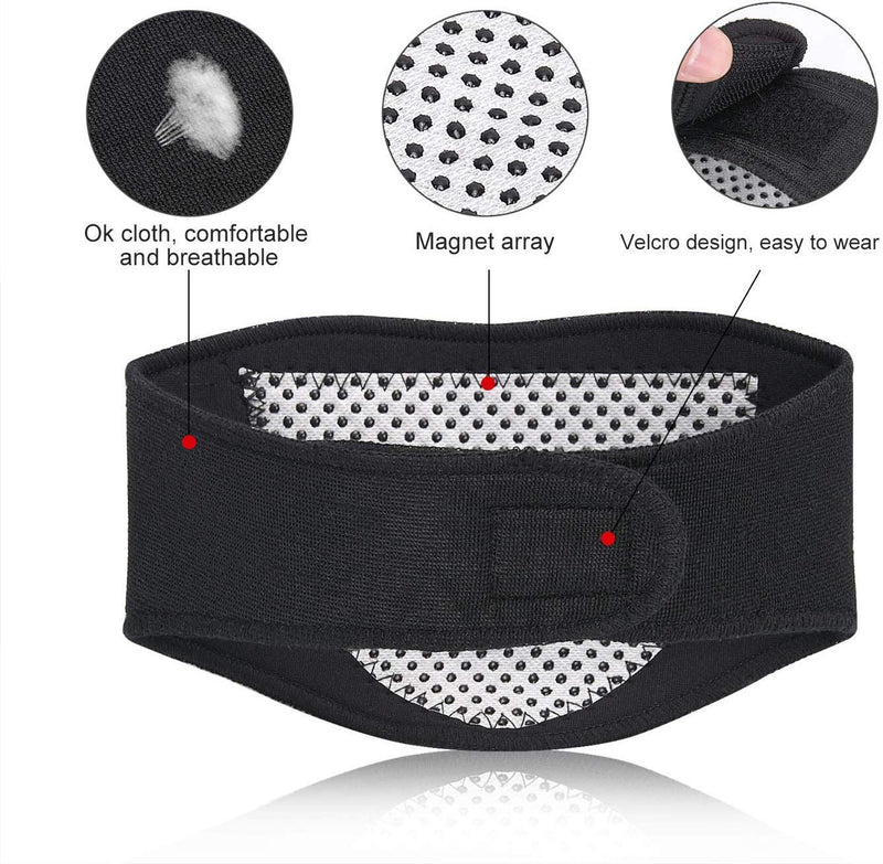 Neck Support Brace Self Heating Magnets Natural Healing Chronic Pain Headaches (Black) Black - BeesActive Australia