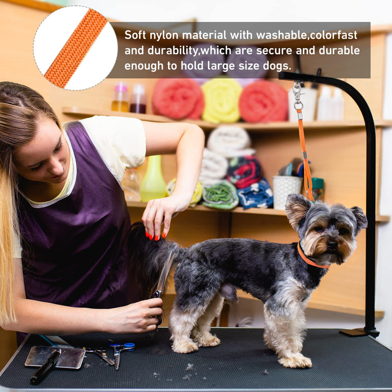 Pet Dog Grooming Loop, Nylon Restraint Noose Adjustable Fixed Dog Cat Safety Tether Straps Dog Grooming Supplies for Pet Grooming Table Bathtub green+orange 6 PACK - BeesActive Australia