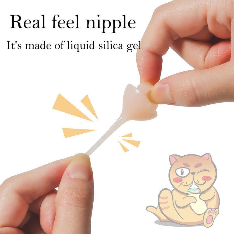 Bubble milk bowl Silicone Feeding Nipple and Syringes for Newborn Kittens, Puppies, Rabbits, Small Animals Dongdong pet S ( 5 pcs) Pink - BeesActive Australia