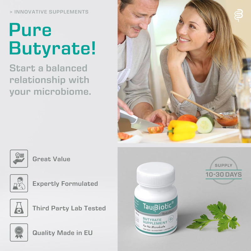 TauBiotic� 30 caps. by RedoxBox� - Butyrate (tributyrin) Gut Microbiota & Digestion Support. 30 Count (Pack of 1) - BeesActive Australia