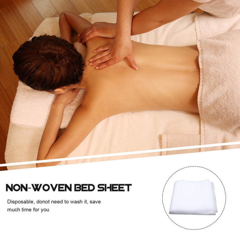Heallily Bed Cover 10 Pcs Disposable Bed Sheets Salon Nonwoven Bed Cover Massage Bed Sheets for Massage, Facial, Wax SPA Accessories (White) White - BeesActive Australia