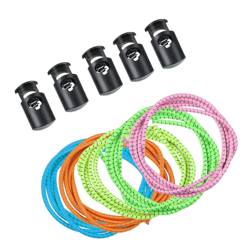 10 Sets Bungee Cord Strap Kit for Swim Goggles, Adjustable Replacement Swimming Goggle Strap with Cord Lock Clamp for Swimming Supplies (Green, Blue, Pink, Yellow, Orange) - BeesActive Australia