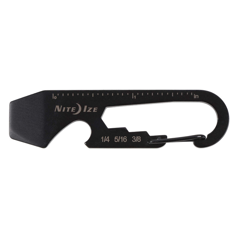 Nite Ize DoohicKey Keychain Multi Tool, Stainless-Steel 5-in-1 Multi Tool With Bottle Opener + Carabiner Clip, Black - BeesActive Australia