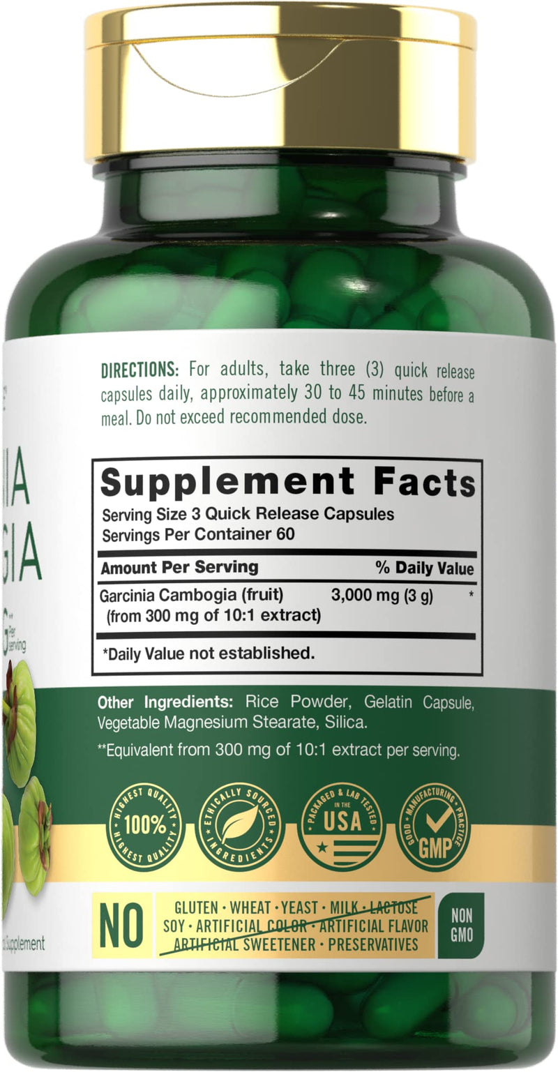 Carlyle Garcinia Cambogia 3000mg | 180 Capsules | Non-GMO, Gluten Free Supplement Extract - BeesActive Australia