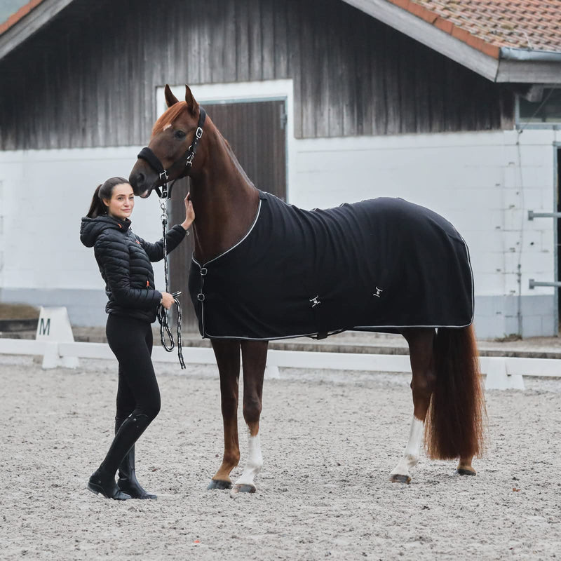 HORZE Kiel Halter with Fleece Black Warmblood - BeesActive Australia