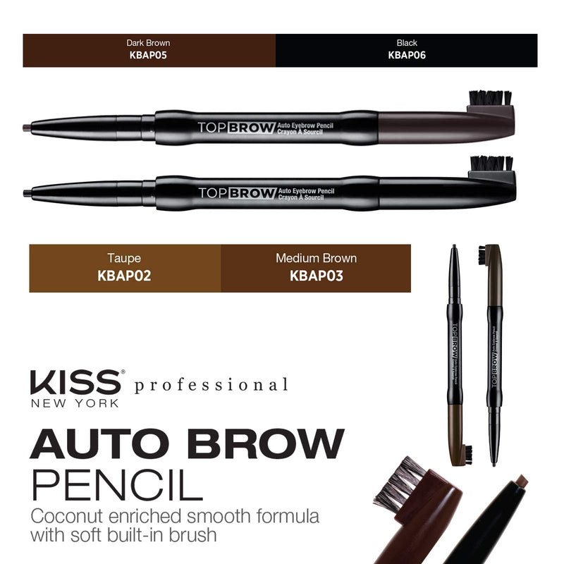 Kiss Professional TOP BROW Auto Pencil (KBAP05 DARK BROWN) KBAP05 DARK BROWN - BeesActive Australia