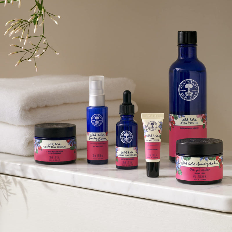 Neal's Yard Remedies Wild Rose AHA Toner | Enhances Radiance, Renews & Refines | 200ml Standard - BeesActive Australia
