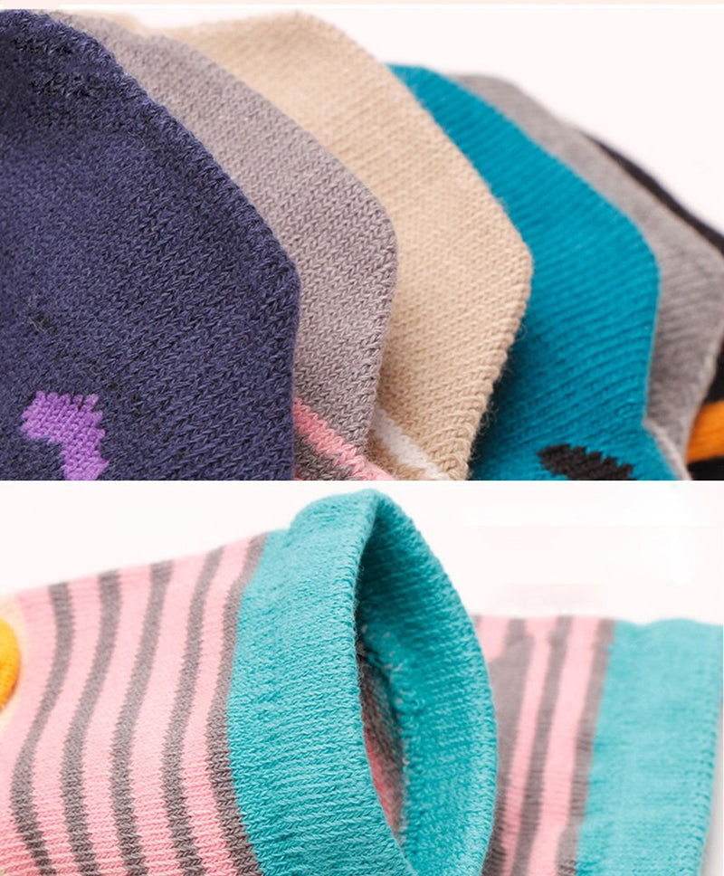 HONOW Women's Low Cut Toe Socks Ankle Cotton Running Socks(Pack of 5/6) Color 10 (Ankle Length) - BeesActive Australia