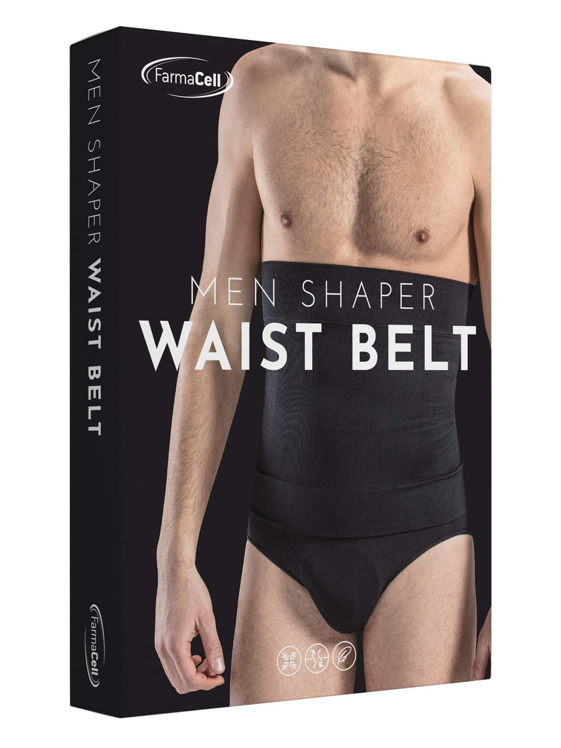 Farmacell 405 Men's waist control belt shaping band, 100% Made in Italy XX-Large Black - BeesActive Australia