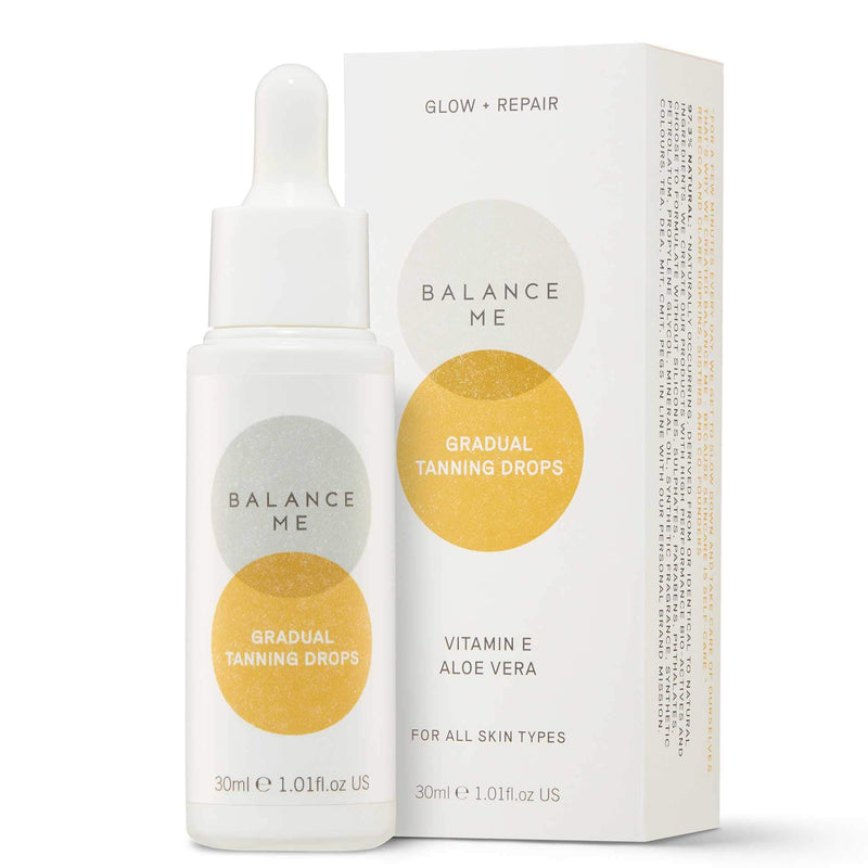 Balance Me Gradual Tanning Drops – With Vitamin E – Self Tanning for Face & Body – Streak Free, No Odour, Hydrating – For All Skin Types – Natural, Vegan & Cruelty Free – Made In UK – 30ml - BeesActive Australia