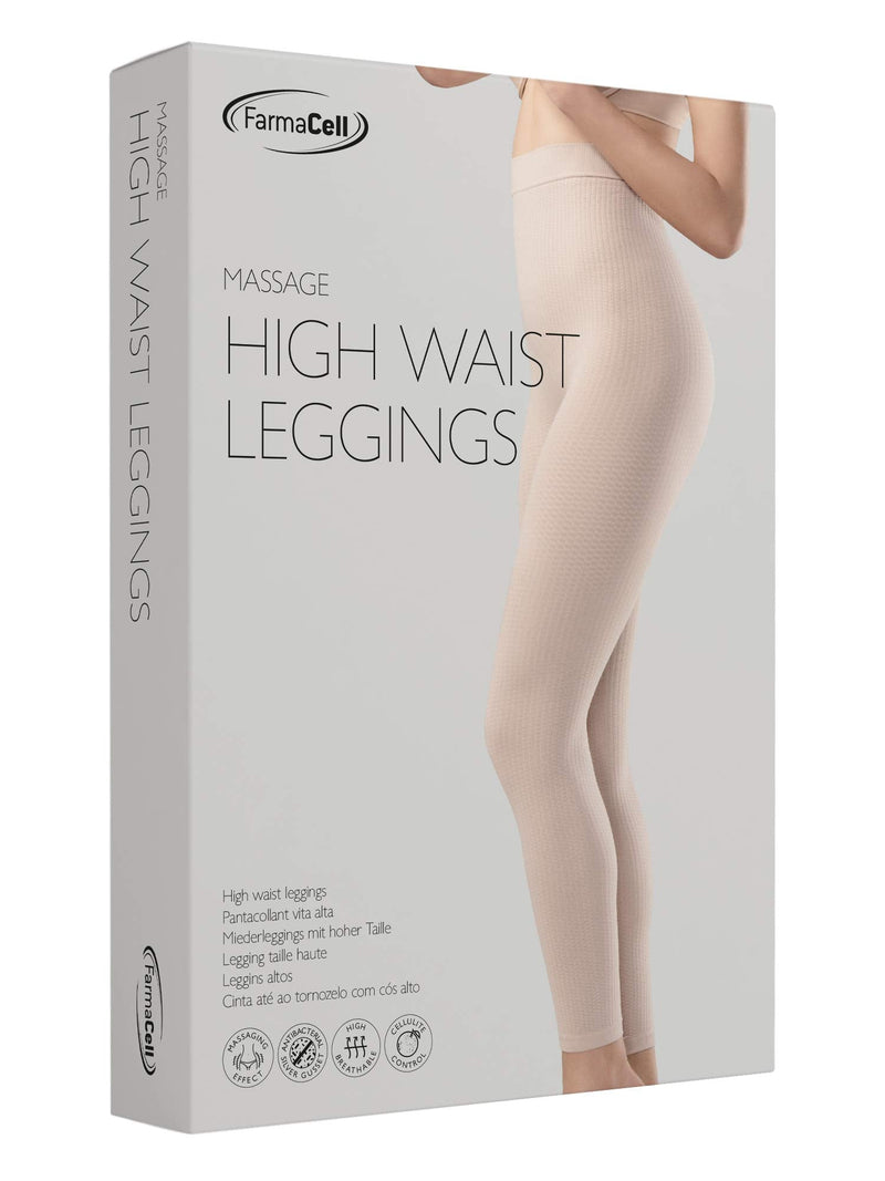 Farmacell 133 Women's high-Waisted Anti-Cellulite Massage Leggings, 100% Made in Italy Medium-Large White - BeesActive Australia
