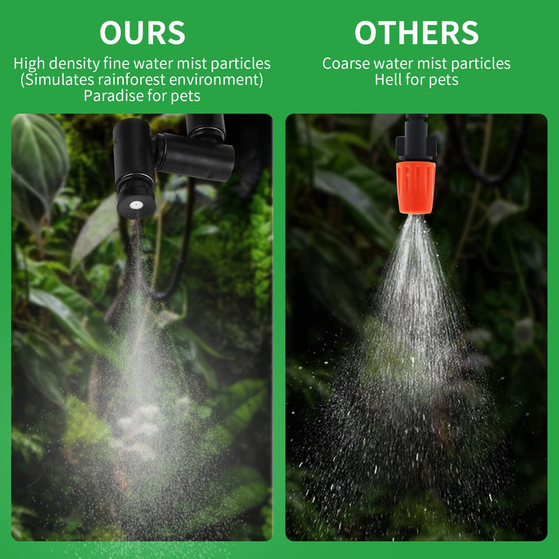 Reptile fogger Smart Spray System, Reptile Humidifiers Automatic with Timer, Reptile Mister with 360°Adjustable Misting Nozzles for Terrariums Amphibian Lizard Snake Frog Plants - BeesActive Australia