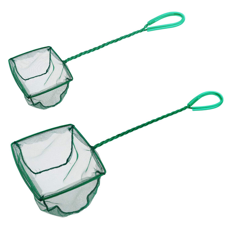 Pawfly 4/6 Inch Aquarium Fish Net Set Fish Catch Nets with Plastic Handle 6 Inch and 4 Inch - BeesActive Australia
