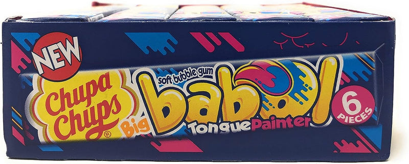Chupa Chups Big Babol Bubble Gum - Blue Raspberry Tongue Painter (6 Gums Per Pack, 20 Packs) - BeesActive Australia