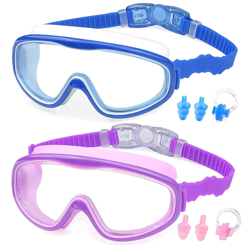 KAILIMENG Swimming Goggles for Kids - 4 Pack Kids Swim Goggles for Toddlers Youth Child Age 4 to 15, No Leaking, Large Frame, Clear & Wide View, Anti-Fog & UV Protection - BeesActive Australia