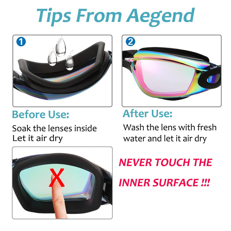 Aegend Swim Goggles, Swimming Goggles No Leaking Anti Fog Adult Men Women Youth Bright Fuchsia - BeesActive Australia