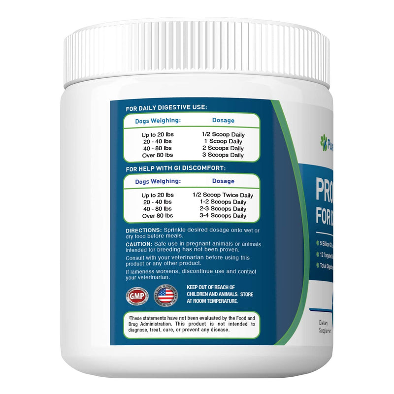 PureNutria Dog Probiotics Dog Supplements - for Dog Diarrhea, Upset Stomachs, Yeast, Gas , Dog Allergy and Dog Immune System Support - Made in USA - 12 Targeted Strains 5 Billion CFU - 120 Scoops - BeesActive Australia