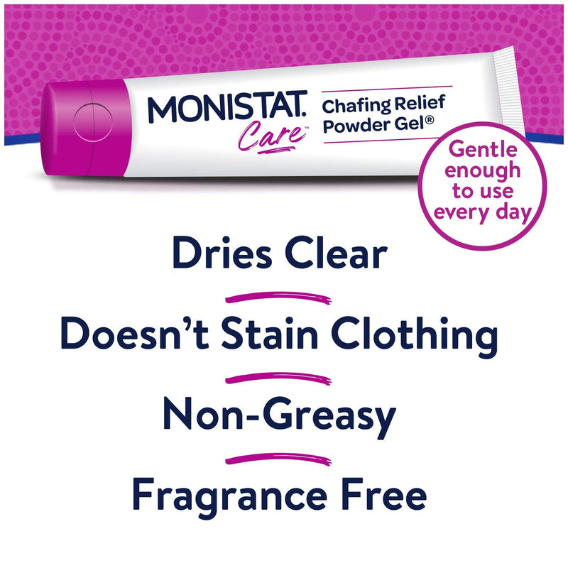 MONISTAT Care Chafing Relief Powder Gel, Anti-Chafe Protection, 1.5 oz, 4 Pack - BeesActive Australia