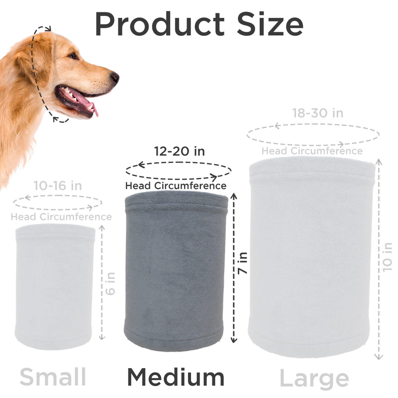 SIMENA No Flap Ear Wraps for Dogs, Stretchy Dog Ear Muffs, Dog Ear Cover Against Stressing Effect of Loud Noise, Head Wrap to Keep Your Dogs Ears Warm Medium (12-20" x 7") Grey - BeesActive Australia