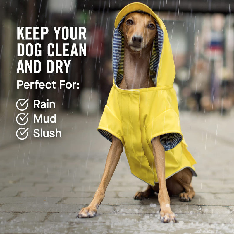 Canada Pooch Dog Rain Jacket Pet Raincoat Waterproof Material - Torrential Tracker 24 (23-25" back length) Yellow - BeesActive Australia