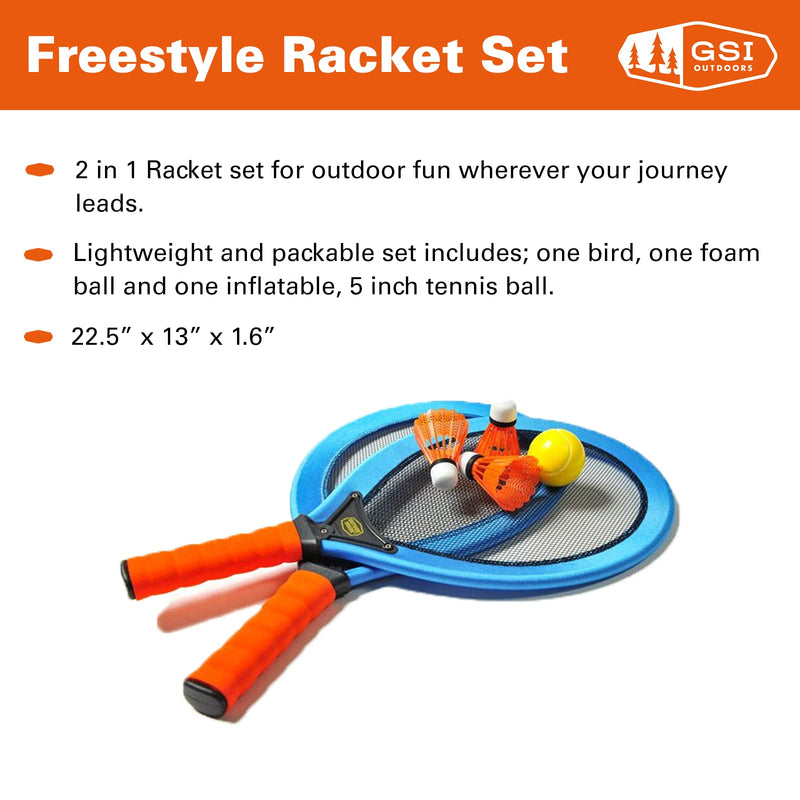 Outside Inside Backpack Racket Set, Lightweight, Compact, Travel Size for Camping and Travel 3 Birdies, 1 Ball - BeesActive Australia