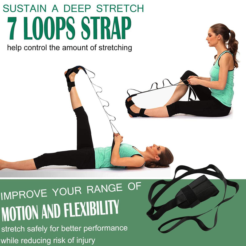 Foot Stretcher Stretch Strap for Plantar Fasciitis, Achilles Tendon, Heel Spur and Leg Muscle Relief – Hamstring, Quad, Calf, Ankle, Hip Aid - BeesActive Australia