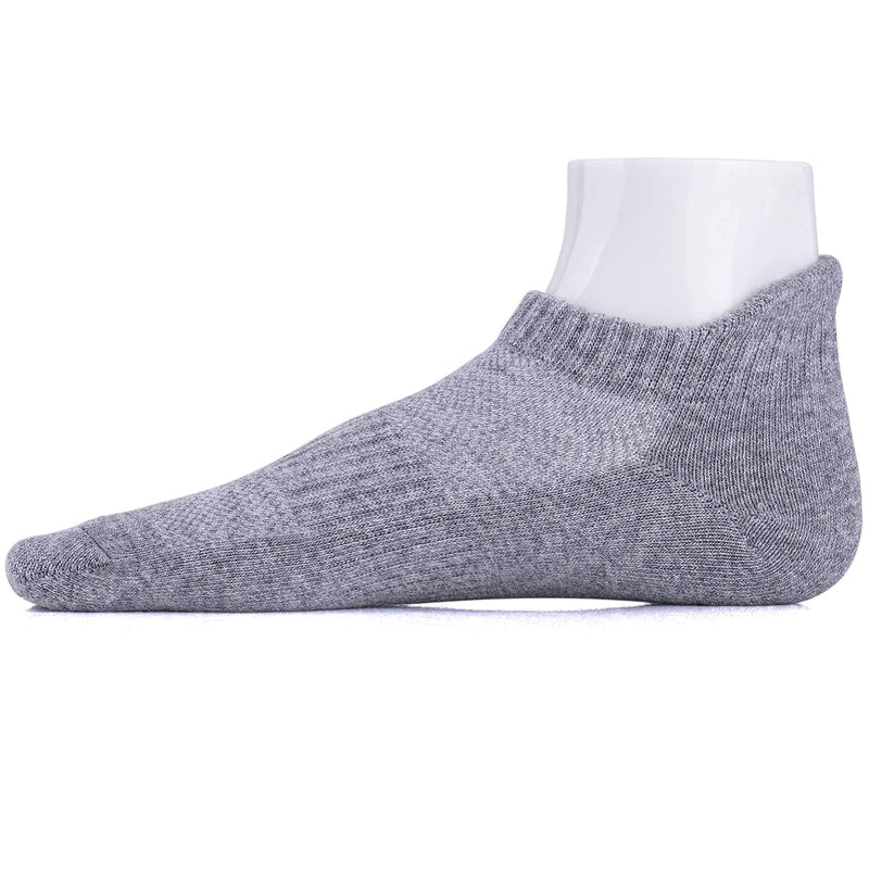 IDEGG 8 Pairs Ankle Performance Athletic Running Socks Low Cut Sports Tab Socks for Women and Men Grey Medium - BeesActive Australia