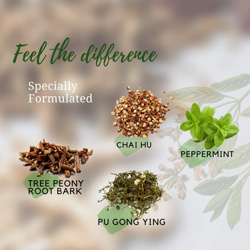 GinSen Gan Mao Qing Re Natural Immunity Booster Tea, Relieves Cold, Fever, Flu, Cough, Headache, Sore Throat, Remedy - 10 Sachets - BeesActive Australia