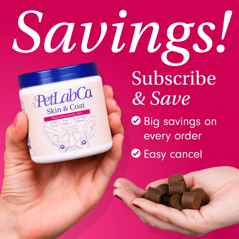 PetLab Co. Skin & Coat Chew - Optimize Scalp and Fur Condition with a Tasty Dog Chew, Packed with Beneficial Fatty Acids, Vitamins and Apple Cider Vinegar to Deliver Comfort and Support a Healthy Coat - BeesActive Australia