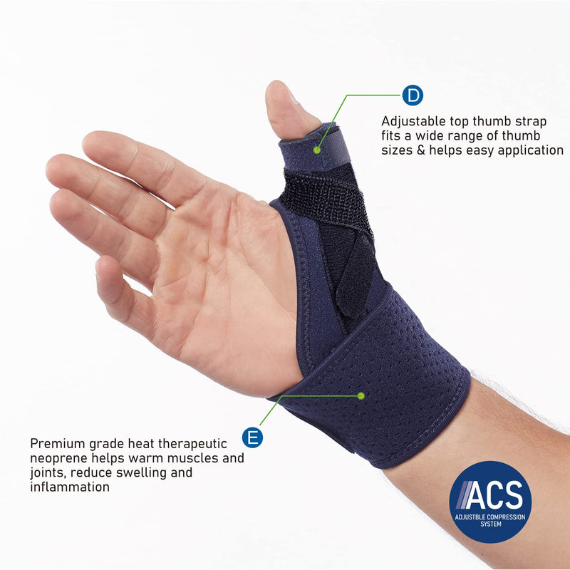 Comforband Adjustable Thumb Brace with Strap – CMC MCP Joint Thumb Spica Splint for Pain Relief, Arthritis, Tendonitis, De Quervains Tendosynovitis, Thumb Sprains, Skier’s Thumb, Trigger Thumb Immobilizer, Thumb injury support – fits Left or Right Thum... - BeesActive Australia