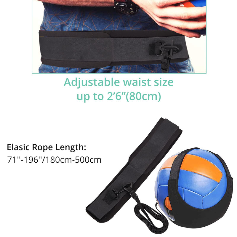 VINTEAM Volleyball Training Equipment Aid, Volleyball Serve Trainer Solo Practice Trainer Kit for Serving, Setting, Spiking & Arm Swing Black with volleyball setting straps - BeesActive Australia