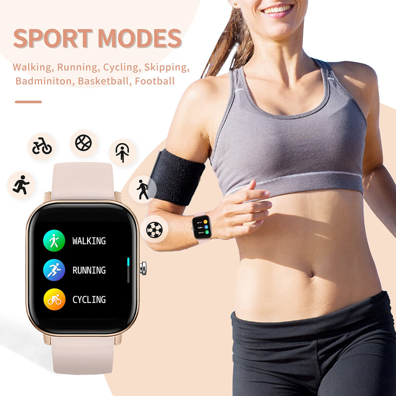 Fitness Tracker Blood Pressure Heart Rate Monitor Blood Oxygen Activity Pedometer Big Fitness Tracker Sleep Monitor for Women Men P8 rosegold - BeesActive Australia