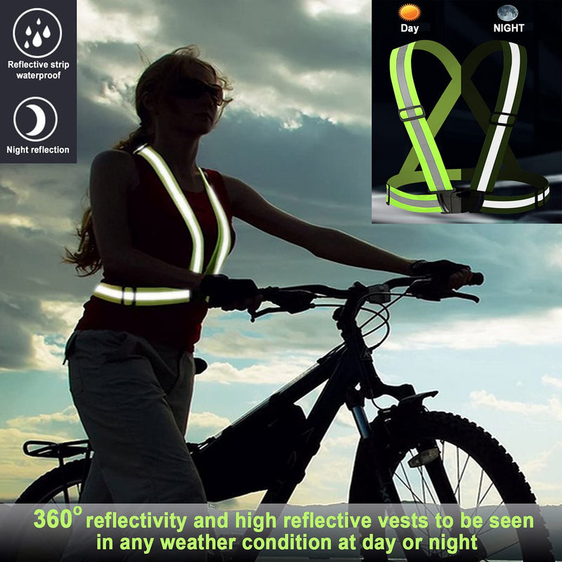 AUOON Reflective Running Vest,Reflective Vest Adjustable for Run,Cycle,Walk, Outdoor,Breathable Waterproof Lightweight 2 Pack - BeesActive Australia