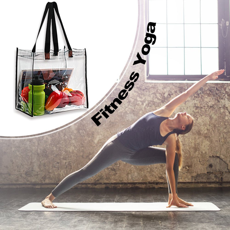 2-Pack Stadium Approved Clear Tote Bag, Stadium Security Travel & Gym Clear Bag, Perfect for Work, School, Sports Games and Concerts,12"X 12"X 6" - BeesActive Australia