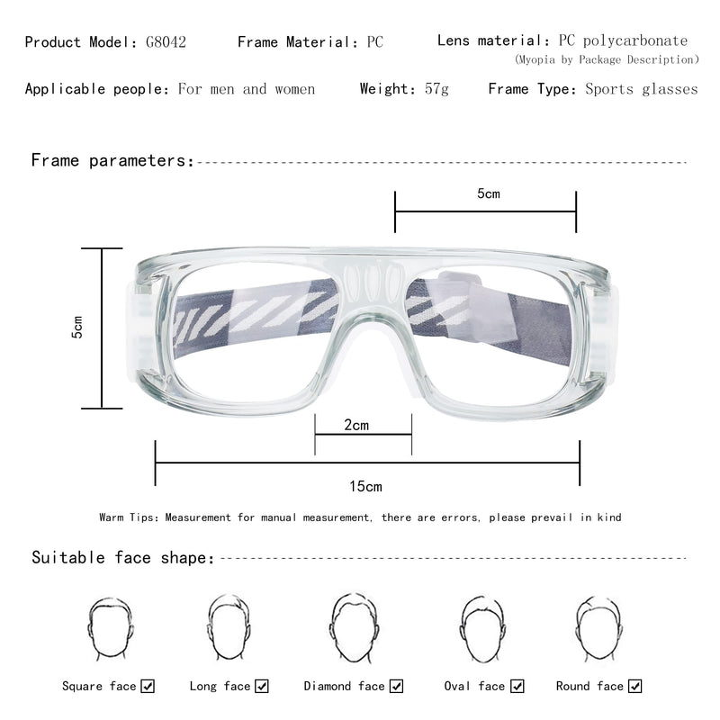 SooGree Racquetball Goggles - Anti Fog Shock Absorption Sports Glasses Basketball Football Eye Protective Adjustable Strap G8042-gray Frame White Pad - BeesActive Australia