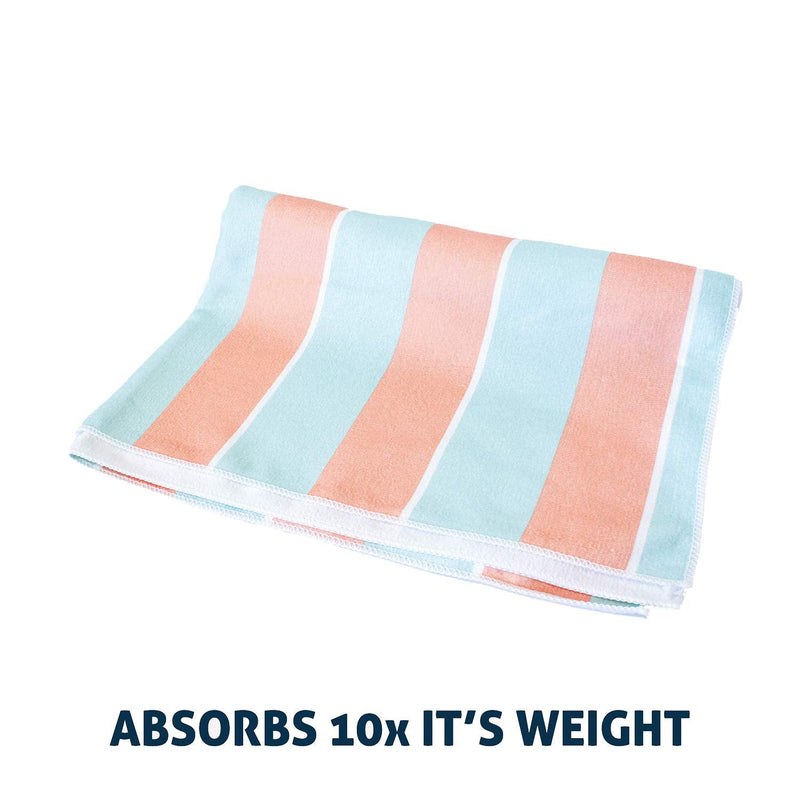 My Doggy Place - Super Absorbent Microfiber Towel - Dog Bathing Supplies - Microfiber Drying Towel - Washer Safe 2 Pack Striped Summer - BeesActive Australia