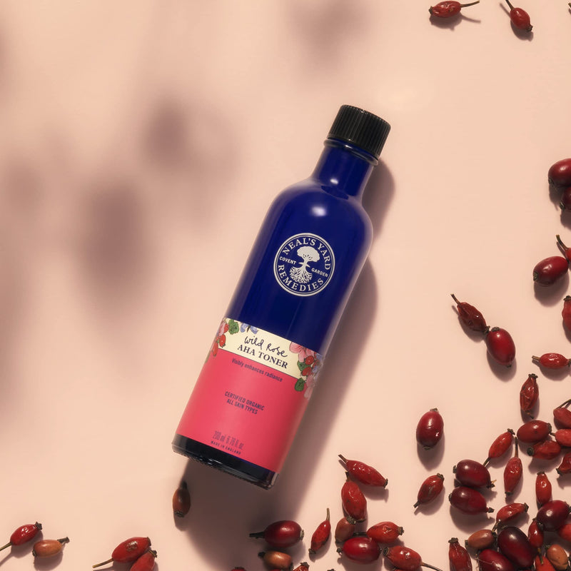 Neal's Yard Remedies Wild Rose AHA Toner | Enhances Radiance, Renews & Refines | 200ml Standard - BeesActive Australia