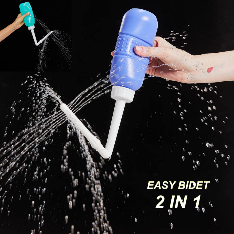 2PCS-Pack 2-in-1 Portable Bidet Vaginal Douche,450ml Travel Bidet Bottle Perineal Bottle for Postpartum Care - BeesActive Australia