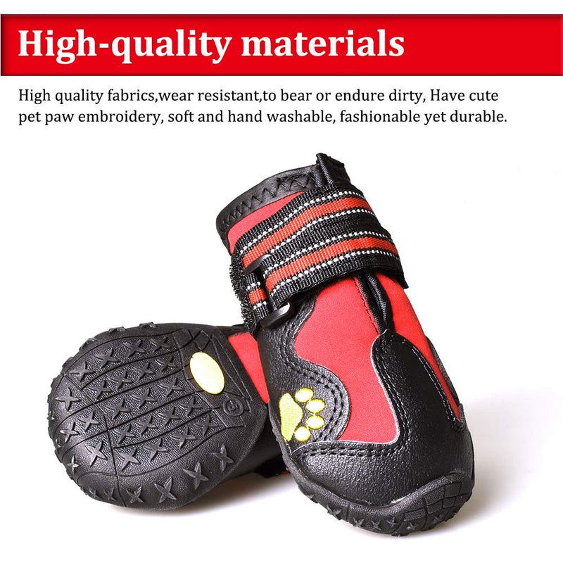 CovertSafe& Dog Boots for Dogs Non-Slip, Waterproof Dog Booties for Outdoor, Dog Shoes for Medium to Large Dogs 4Pcs Size 1: （2.3''x1.6'')(L*W) for 10-23 lbs Red - BeesActive Australia