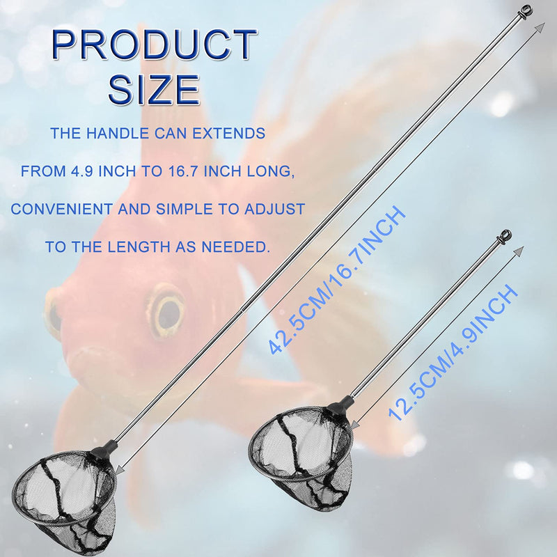 JONMON Fish Net Aquarium - Small Round Fine Mesh Shrimp Fish Catch Skimming Net with Telescoping Long Extendable Handle Aquarium Fish Tank Accessories for Cleaning Tanks Pond Leaves and Debris - BeesActive Australia