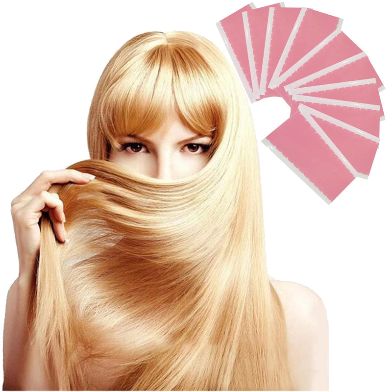 240pcs Hair Extension Tape Tabs, Waterproof Wig Tape Toupee Tape for Human Hair Weft Replacement（4 x 0.8 cm White+Pink) " - BeesActive Australia