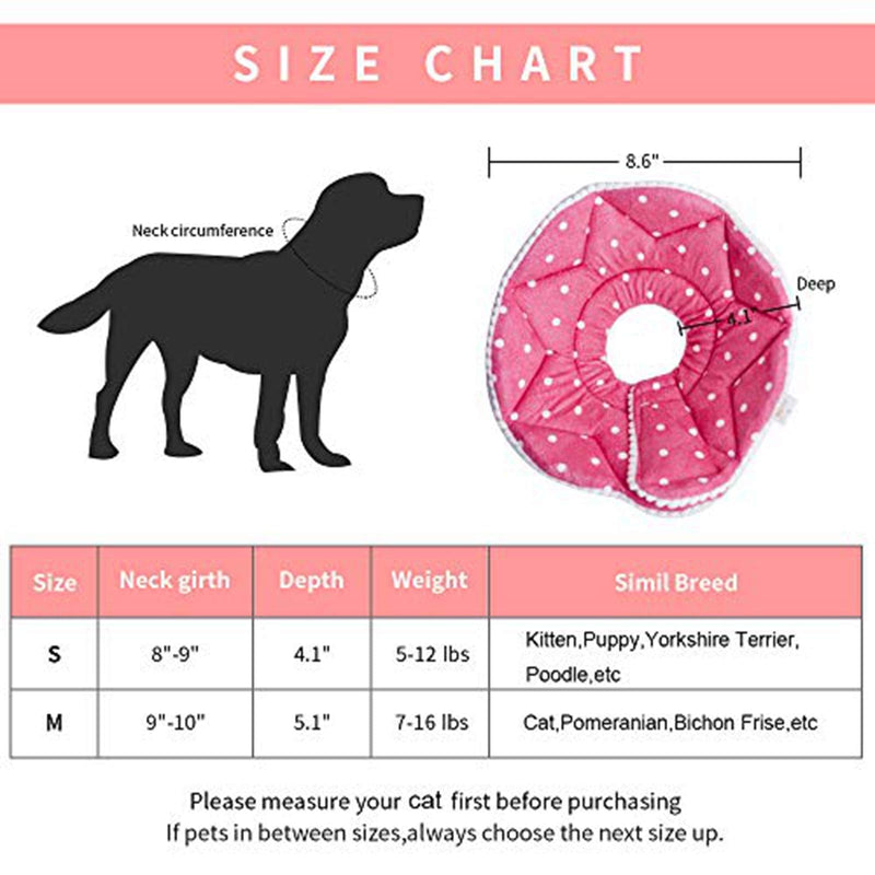 WZ PET Adjustable Dog Cat Cone,Soft Recovery Cat Cone Collar,Dog Protective Collar for Cats Surgery,Pink,Small,Medium S Pink - BeesActive Australia