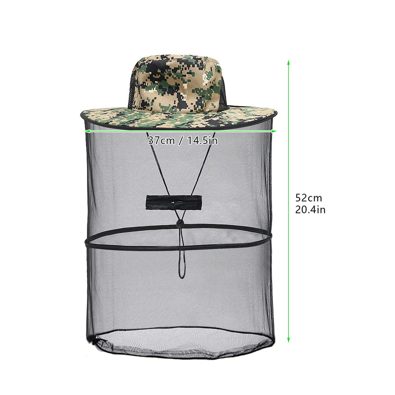 Mosquito Hat with Removable Netting Midge Mosquito Head Net Hat Face Neck Protection Head Cover for Beekeeper Hiking Fishing Camping, Green - BeesActive Australia